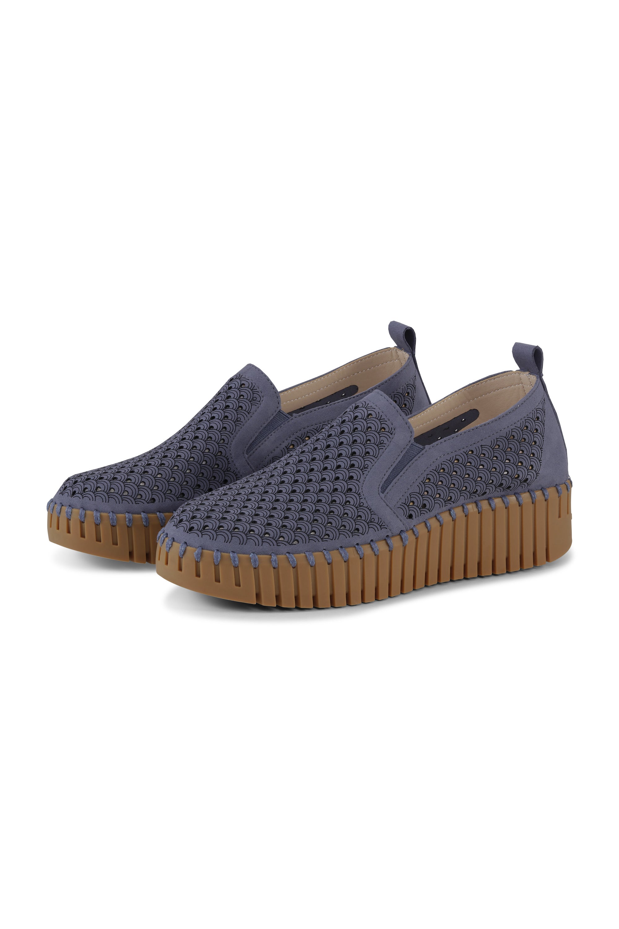 SHOE | TULIP WEDGE SLIP-ON: OMBRE BLUE/MOCCA-Socks & Footwear-ILSE JACOBSEN-Coriander