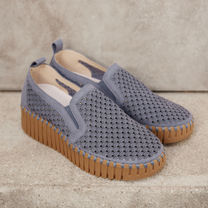 SHOE | TULIP WEDGE SLIP-ON: OMBRE BLUE/MOCCA-Socks & Footwear-ILSE JACOBSEN-36-OMBR BLU MCCA 604248-Coriander