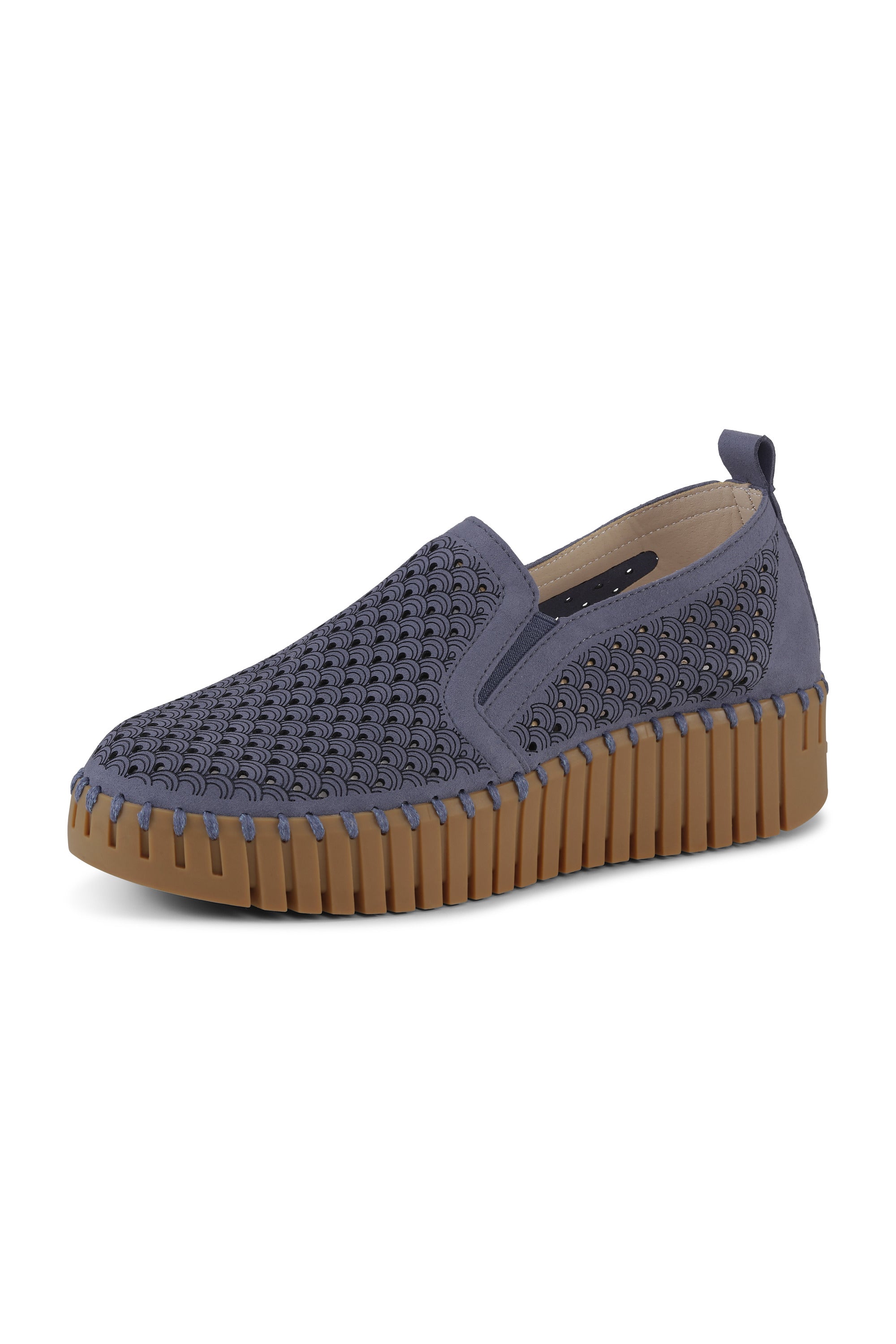SHOE | TULIP WEDGE SLIP-ON: OMBRE BLUE/MOCCA-Socks & Footwear-ILSE JACOBSEN-Coriander