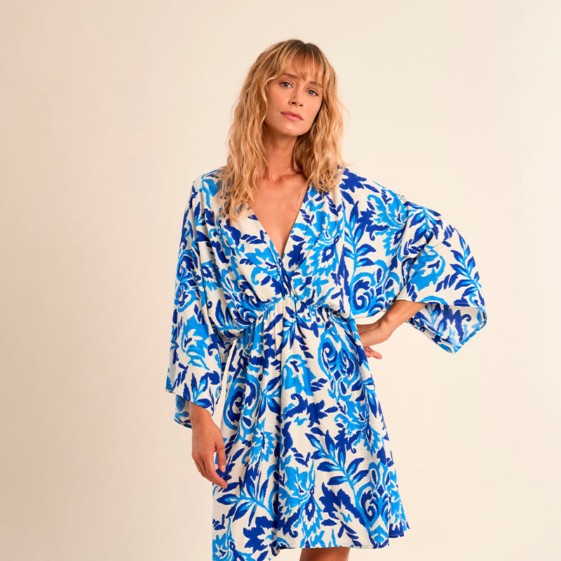 SHORT DRESS | FLARED SLEEVE-Dress-MOLLY BRACKEN-Coriander