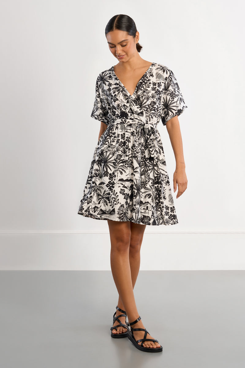 SHORT DRESS | HAWAII WRAP-Dress-MOLLY BRACKEN-Coriander