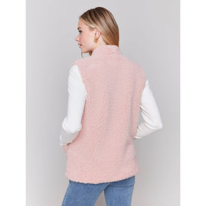 SHORT FAUX FUR VEST-Jackets & Sweaters-CHARLIE B-Coriander