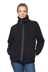 SHORT JACKET | BONDED PILE with ZIPPER-Jackets & Sweaters-ILSE JACOBSEN-Coriander