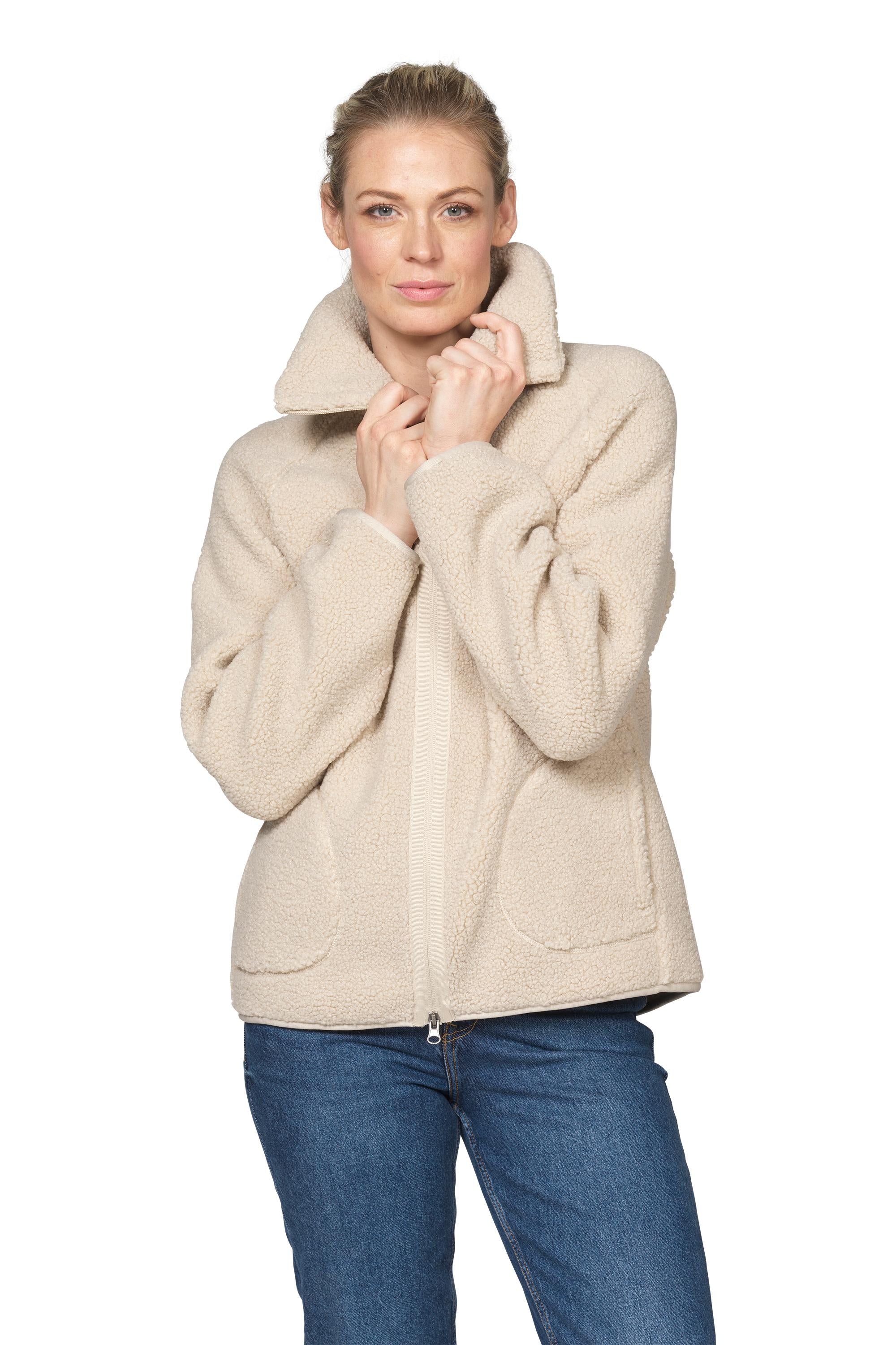 SHORT JACKET | BONDED PILE with ZIPPER-Jackets & Sweaters-ILSE JACOBSEN-Coriander