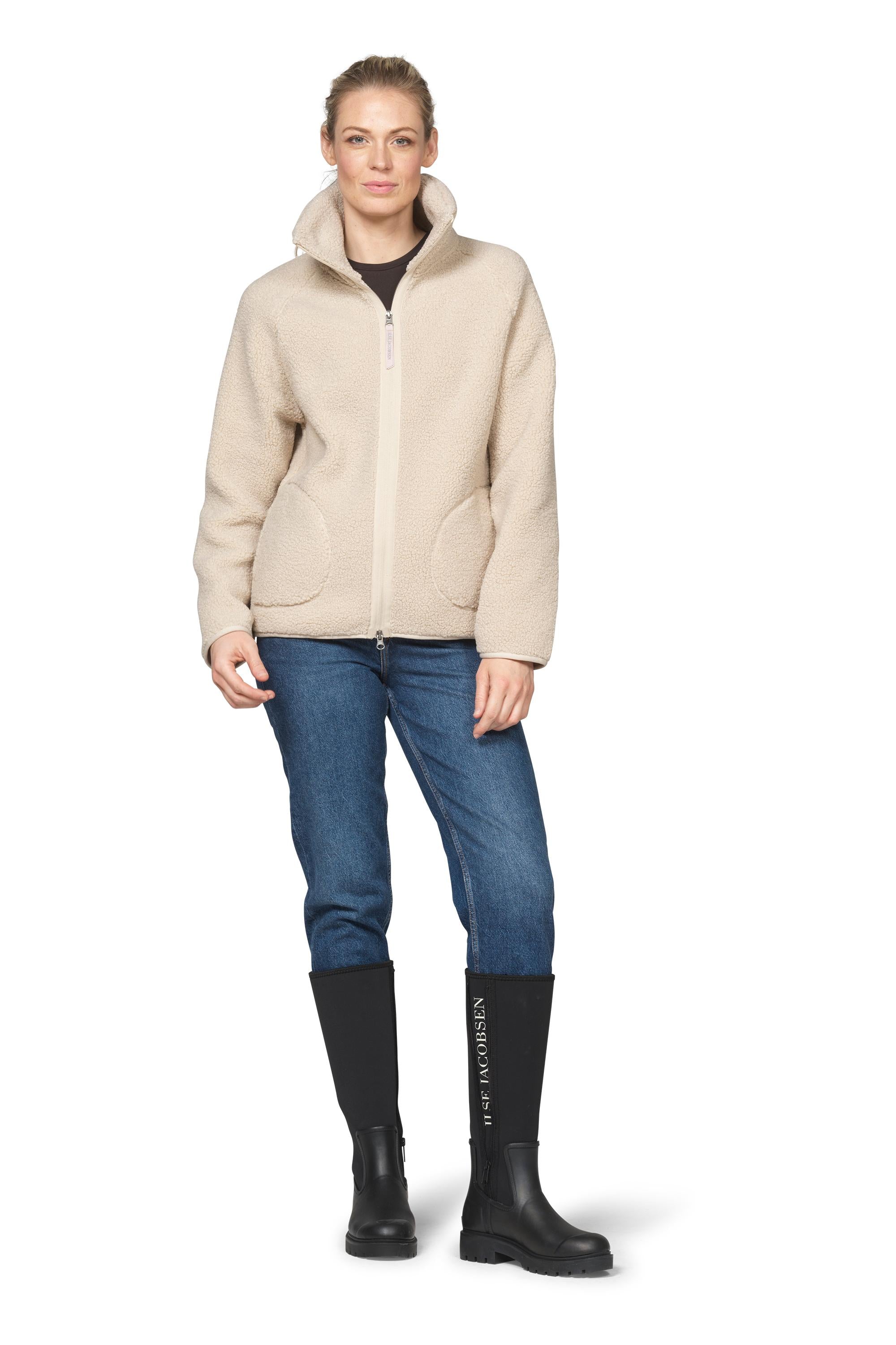 SHORT JACKET | BONDED PILE with ZIPPER-Jackets & Sweaters-ILSE JACOBSEN-Coriander