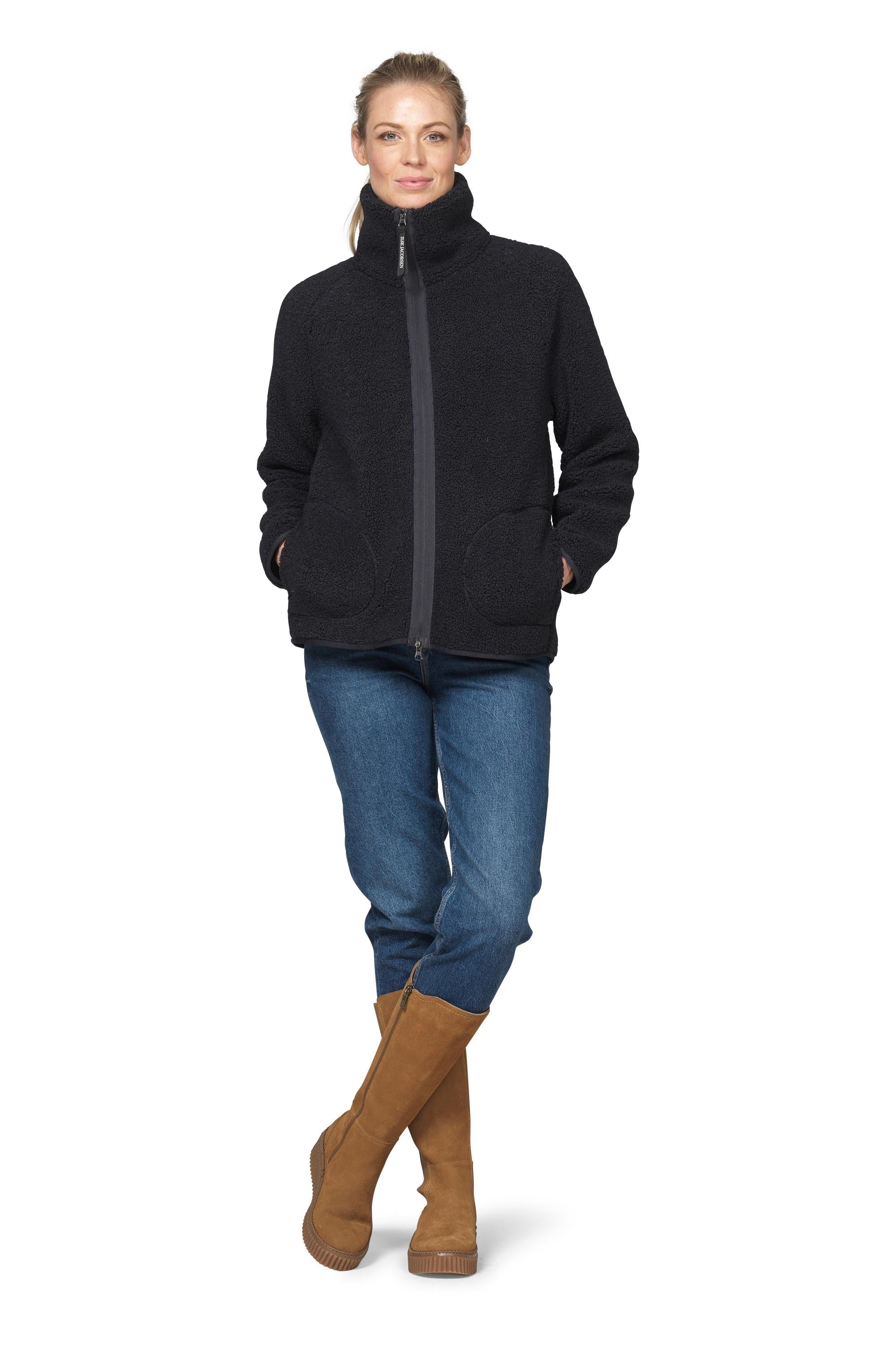 SHORT JACKET | BONDED PILE with ZIPPER-Jackets & Sweaters-ILSE JACOBSEN-Coriander