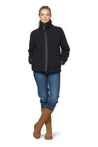 SHORT JACKET | BONDED PILE with ZIPPER-Jackets & Sweaters-ILSE JACOBSEN-Coriander