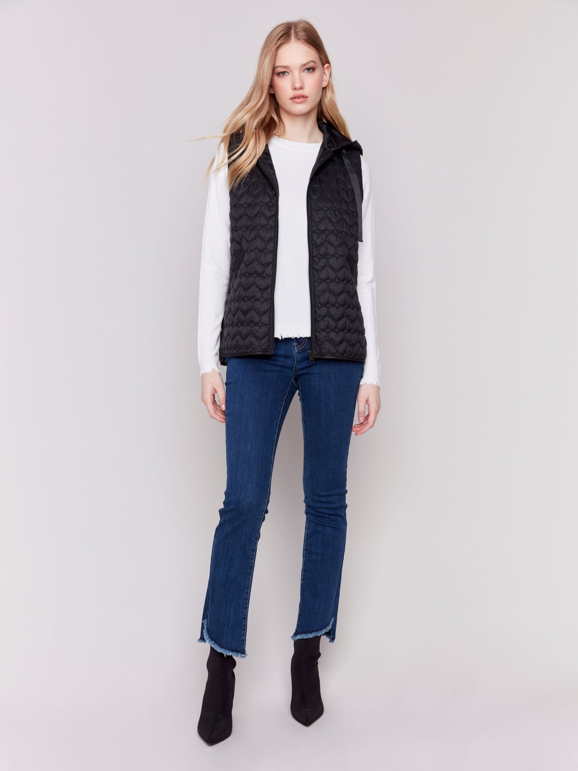 SHORT QUILTED VEST-Jackets & Sweaters-CHARLIE B-Coriander