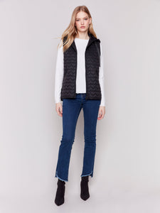 SHORT QUILTED VEST-Jackets & Sweaters-CHARLIE B-Coriander