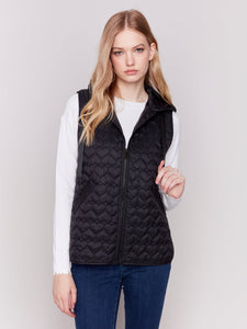 SHORT QUILTED VEST-Jackets & Sweaters-CHARLIE B-Coriander