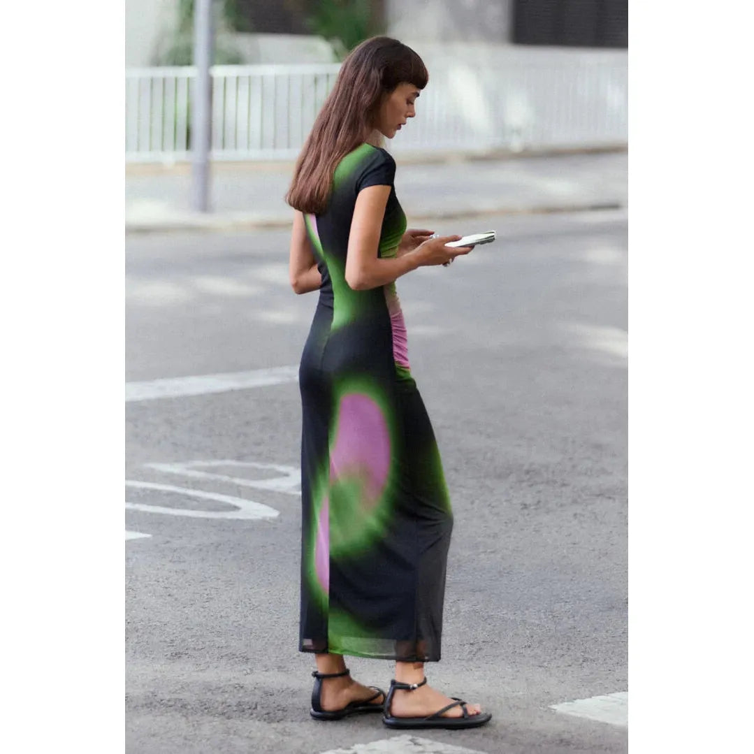 SHORT SLEEVE DRESS | TULLE-Dresses-DESIGUAL-Coriander