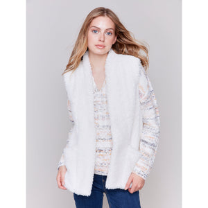 SHORT VEST | FAUX FUR-Jackets & Sweaters-CHARLIE B-XSMALL-ECRU-Coriander