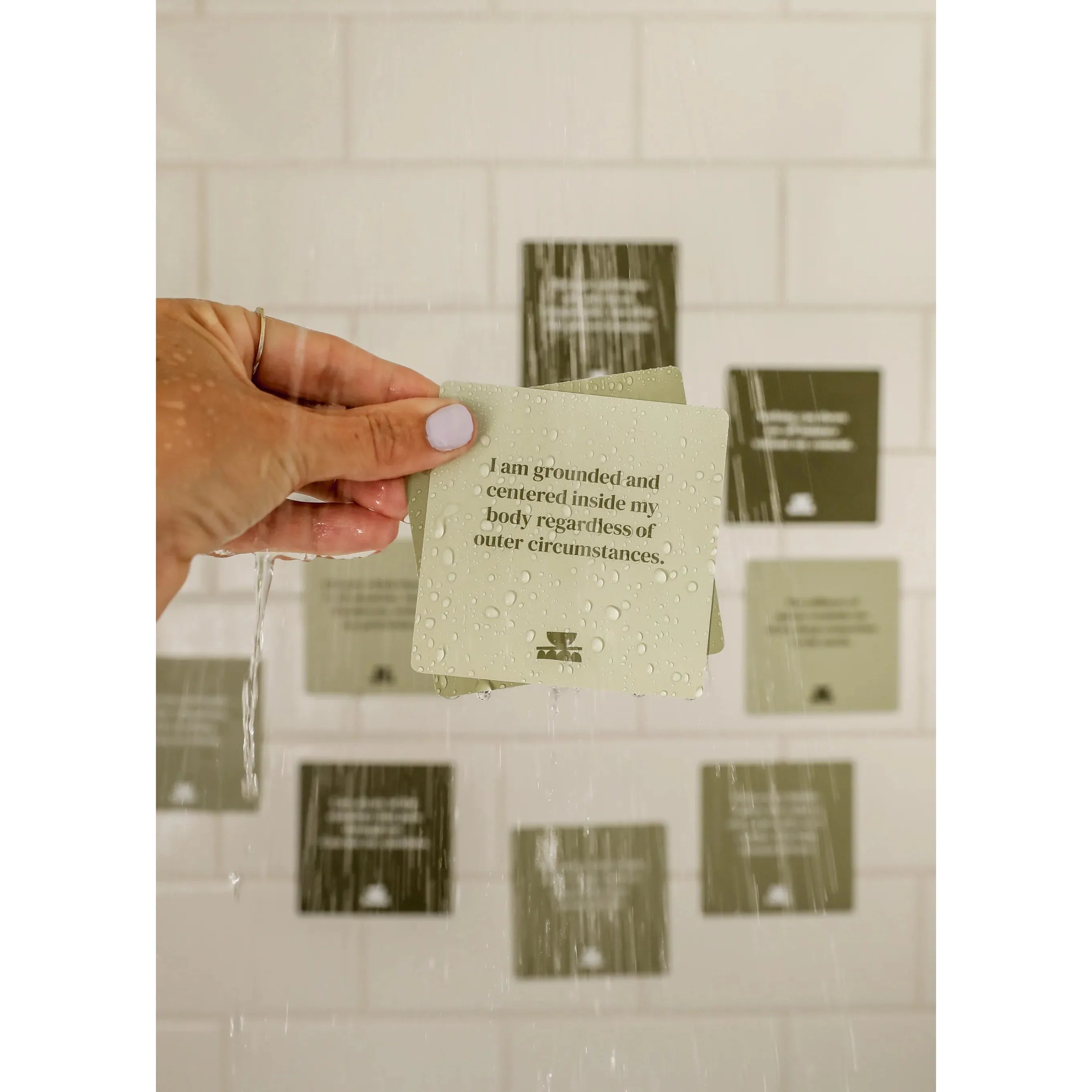 SHOWER AFFIRMATION CARDS | GROUNDING-Lotions & Potions-JAX KELLY-Coriander