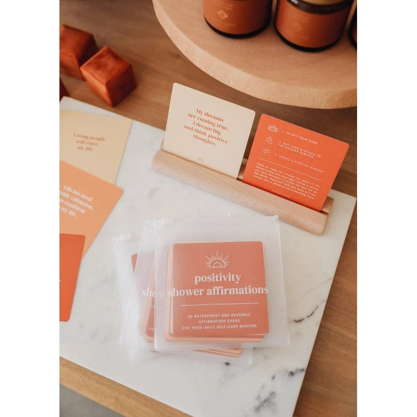 SHOWER AFFIRMATION CARDS | POSITIVE-Gifts-JAX KELLY-Coriander