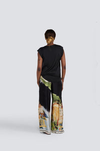 SILK PANTS| ITALY PRINT-Bottoms-JESSICA LAURA-Coriander