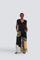 SILK PANTS| ITALY PRINT-Bottoms-JESSICA LAURA-XSMALL-SMALL-Black-Coriander