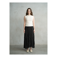 SKIRT | ELEGANT CRINKLED-Bottoms-ELLE GREY-SMALL-Black-Coriander