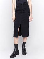 SKIRT | LONG DENIM-Bottoms-CHARLIE B-2-CHARCOAL-Coriander