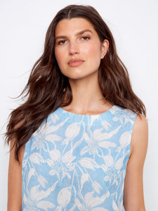 SLEEVELESS BLOUSE | BACK BUTTON DETAIL-Top-CHARLIE B-XSMALL-VERANDA-Coriander