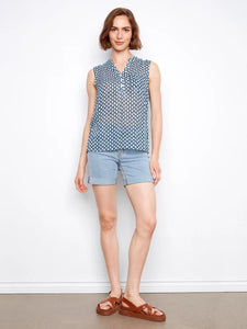 SLEEVELESS BLOUSE | MINI GEO-Top-CHARLIE B-Coriander