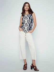 SLEEVELESS BLOUSE | TAHITI-Top-CHARLIE B-Coriander