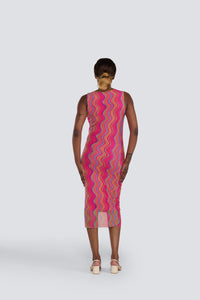 SLEEVELESS DRESS | MESH PRINTED-Dress-JESSICA LAURA-Coriander