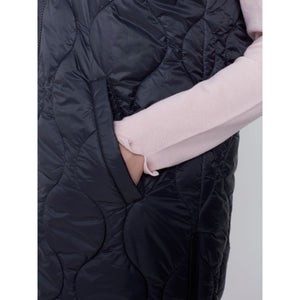 SLEEVELESS HOODED LONG QUILTED VEST-Jackets & Sweaters-CHARLIE B-Coriander