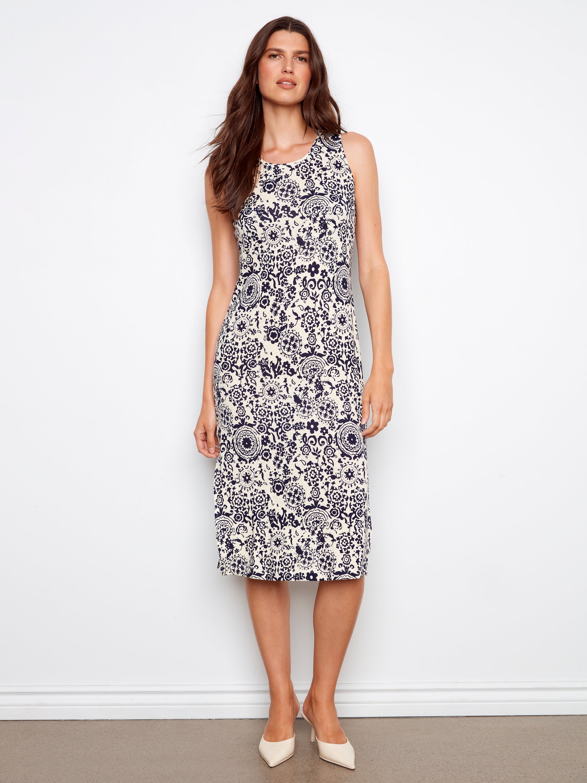 SLEEVELESS MIDI DRESS | SCOOP NECK-Dress-CHARLIE B-Coriander