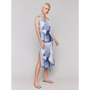 SLEEVELESS PRINTED KNIT DRESS-Dresses-CHARLIE B-Coriander