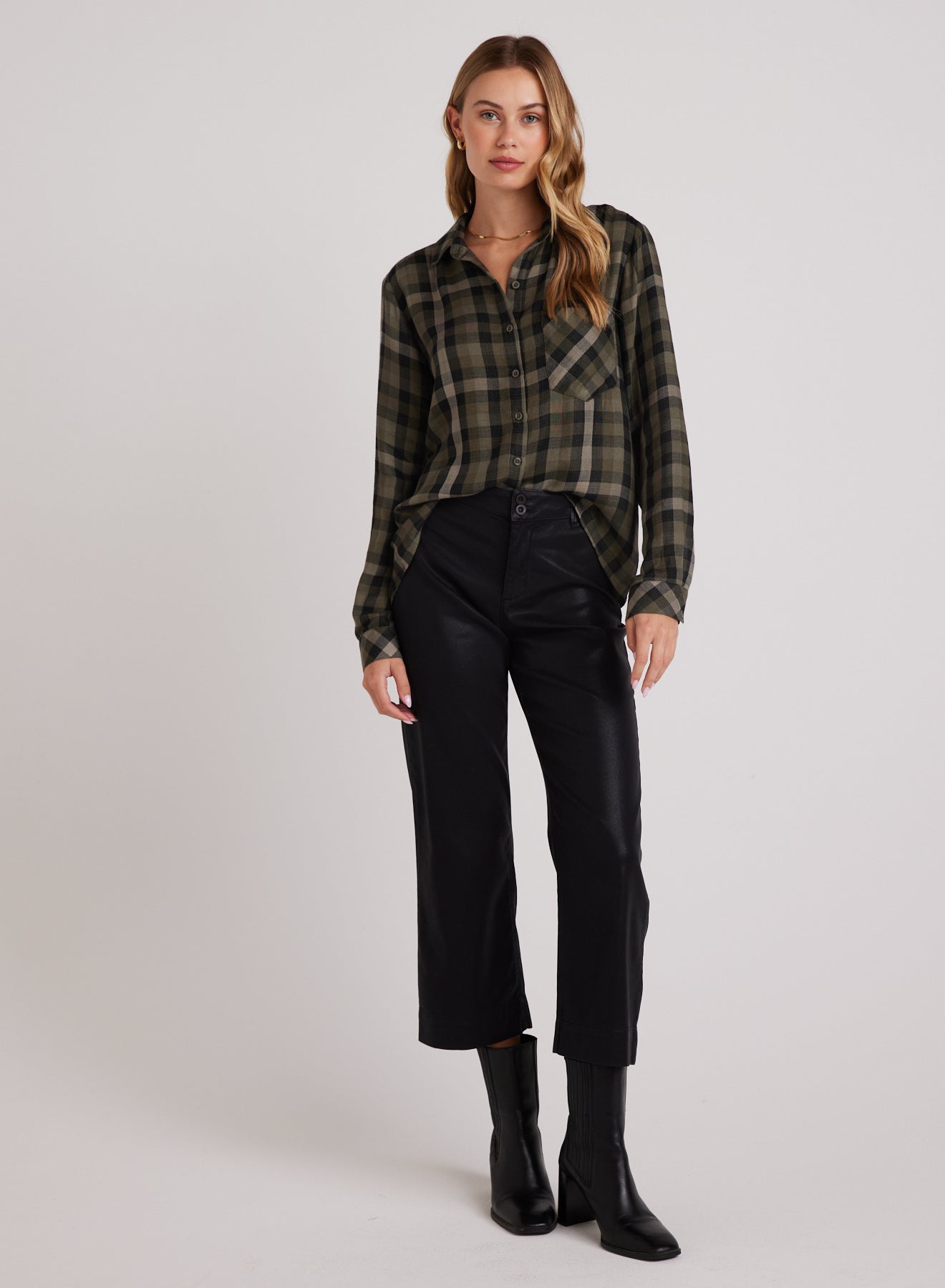 SLOUCHY POCKET BUTTON DOWN-Tops-BELLA DAHL-Coriander