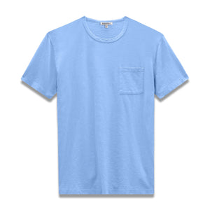 SLUB COTTON TEE-Shirts & Tops-EASY MONDAYS-MEDIUM-WASHED BLUE-Coriander