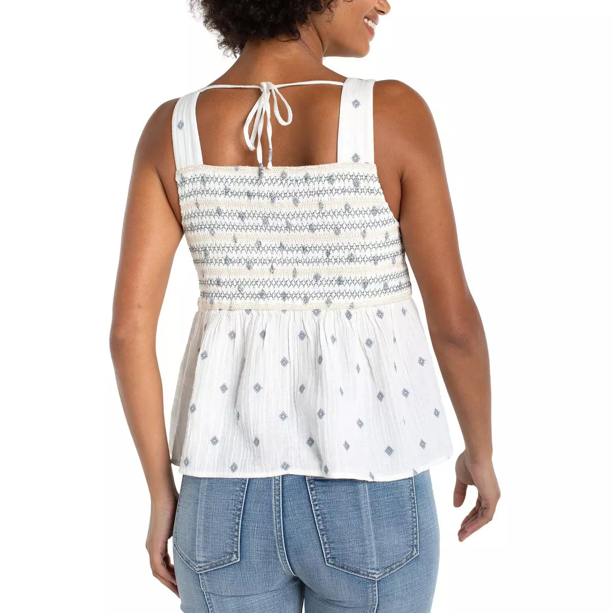 SMOCKED TOP | SLEEVELESS-Top-LIVERPOOL-Coriander