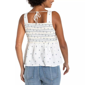 SMOCKED TOP | SLEEVELESS-Top-LIVERPOOL-Coriander