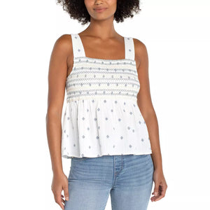 SMOCKED TOP | SLEEVELESS-Top-LIVERPOOL-SMALL-OFF WHITE-Coriander