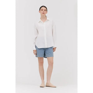 SOFT OVERFIT SHIRT | OFF WHITE-Tops-GRADE AND GATHER-Coriander