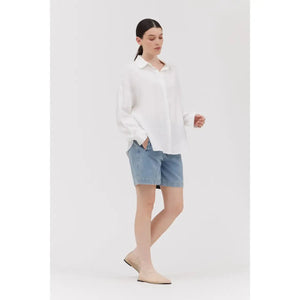 SOFT OVERFIT SHIRT | OFF WHITE-Tops-GRADE AND GATHER-Coriander