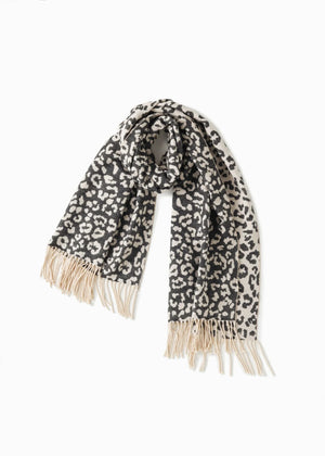 SOFT REVERSIBLE LEOPARD SCARF-Scarves & Wraps-LOOK BY M-BLACK-Coriander