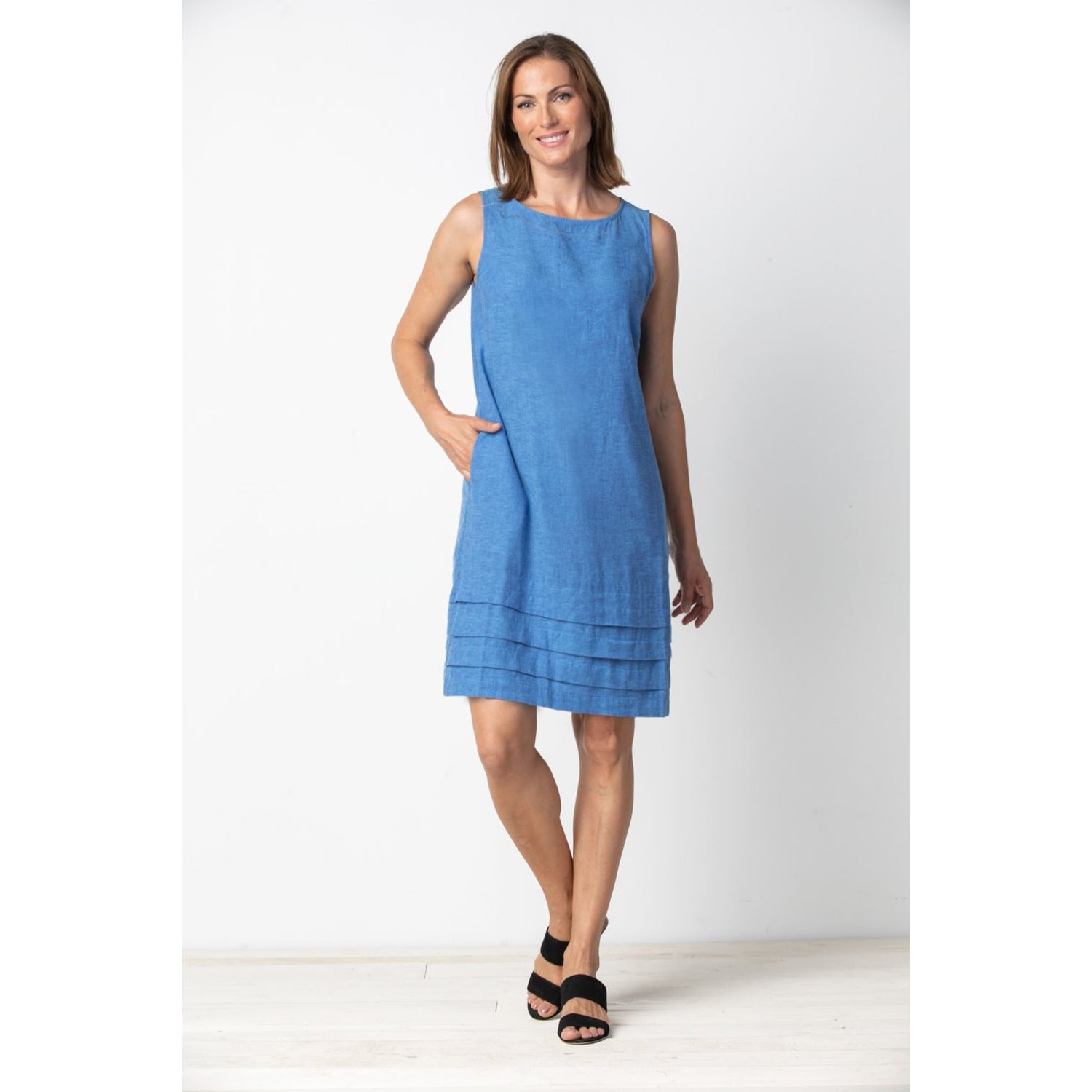 SOLID PLEAT HEM DRESS-Dress-HABITAT-XSMALL-ROYAL-Coriander