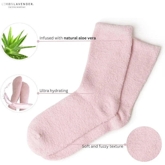SPA SOCKS | YOU HAD ME AT ALOE-Socks-LEMON LAVENDER-PINK-Coriander