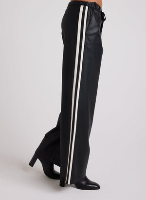 SPORT STRIPE WIDE LEG PANT-Bottoms-BELLA DAHL-SMALL-Black-Coriander