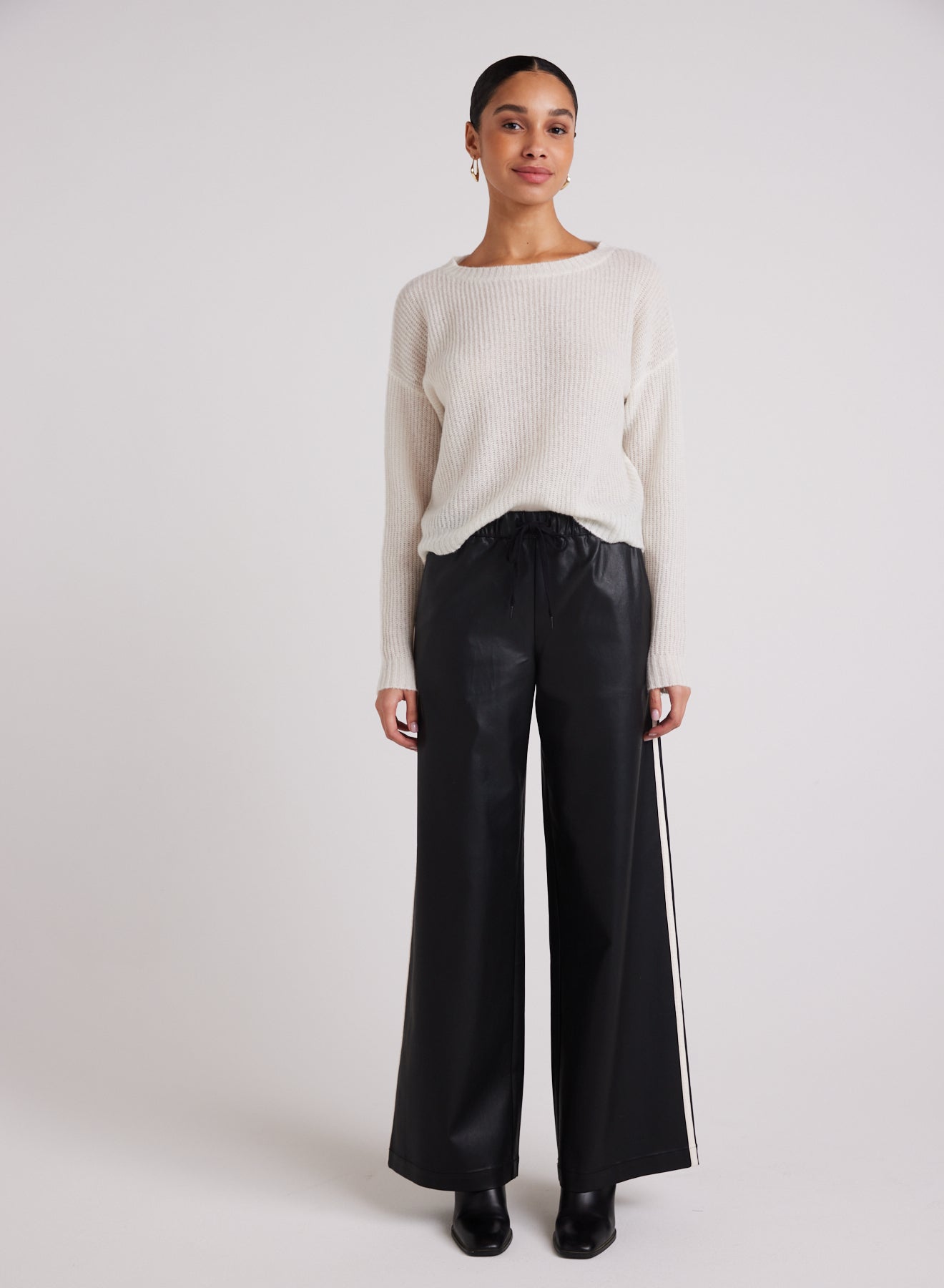 SPORT STRIPE WIDE LEG PANT-Bottoms-BELLA DAHL-Coriander