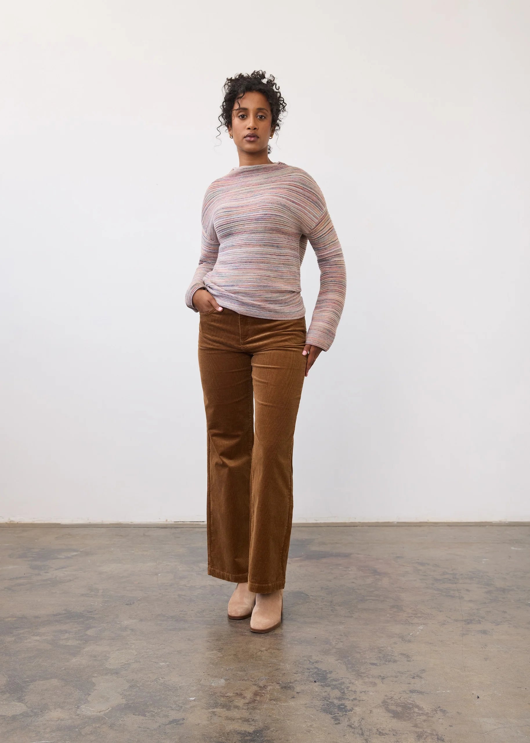 L/S PULLOVER SWEATER | BOAT NECK: SPACEDYE