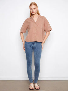 S/S BLOUSE | BUTTON UP-Top-CHARLIE B-Coriander