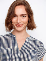 S/S BLOUSE | GINGHAM PRINT-Top-CHARLIE B-Coriander