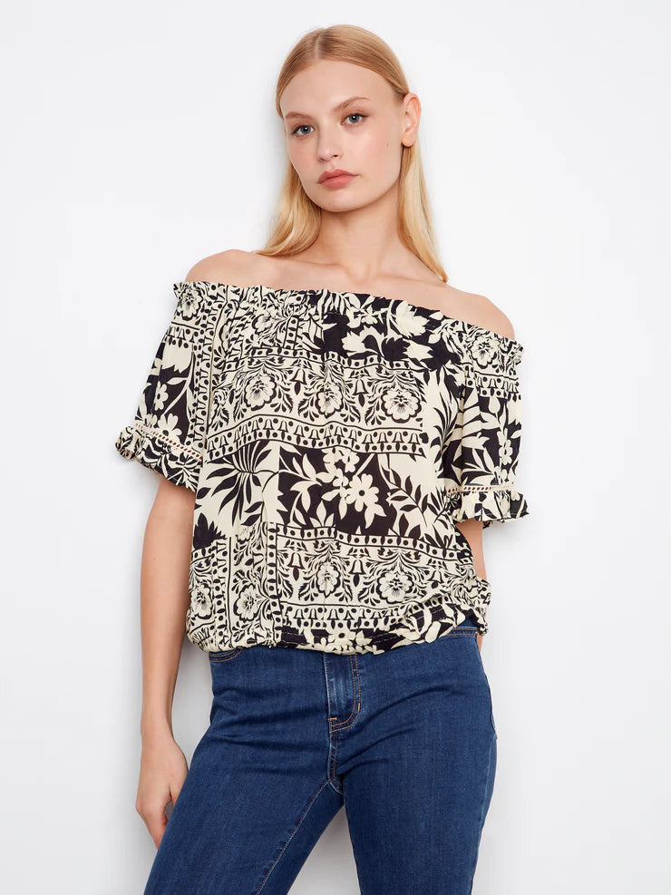 S/S BLOUSE | OFF SHOULDER-Top-CHARLIE B-Coriander