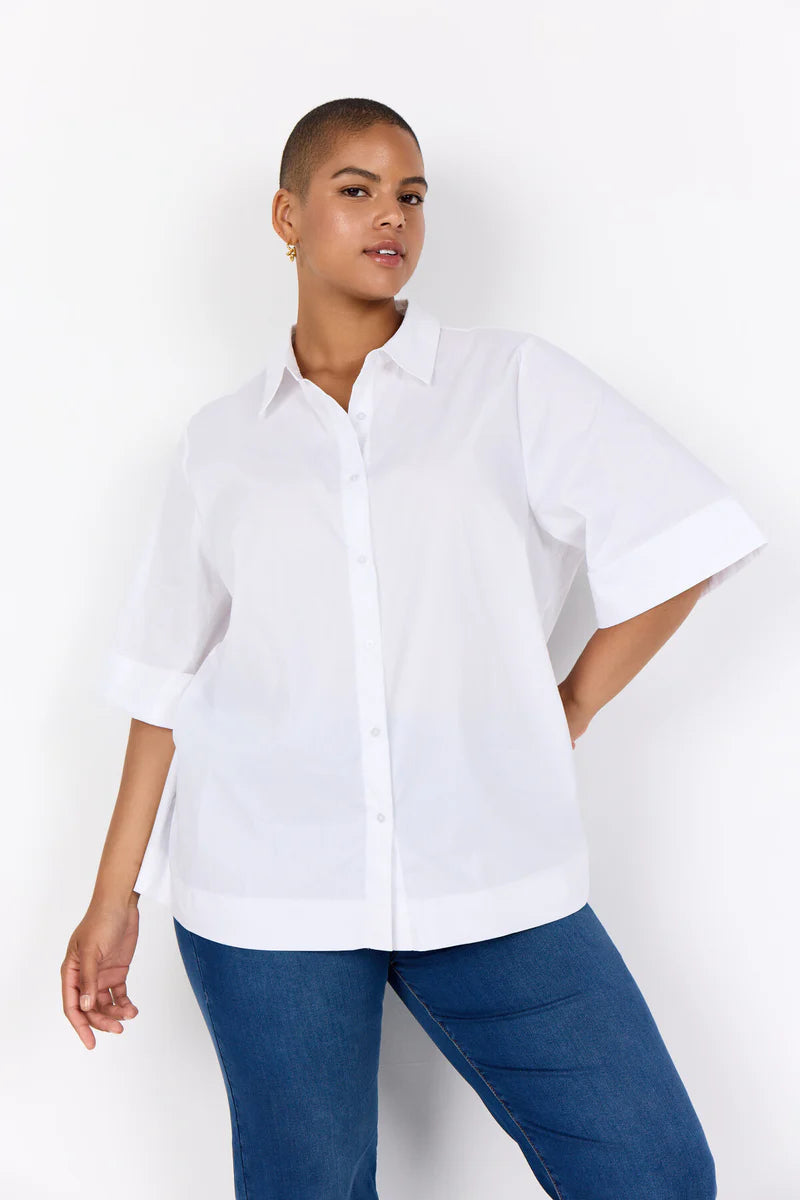 S/S BLOUSE | SAGA-Top-WASABI CONCEPT-PLUS SMALL-WHITE-Coriander