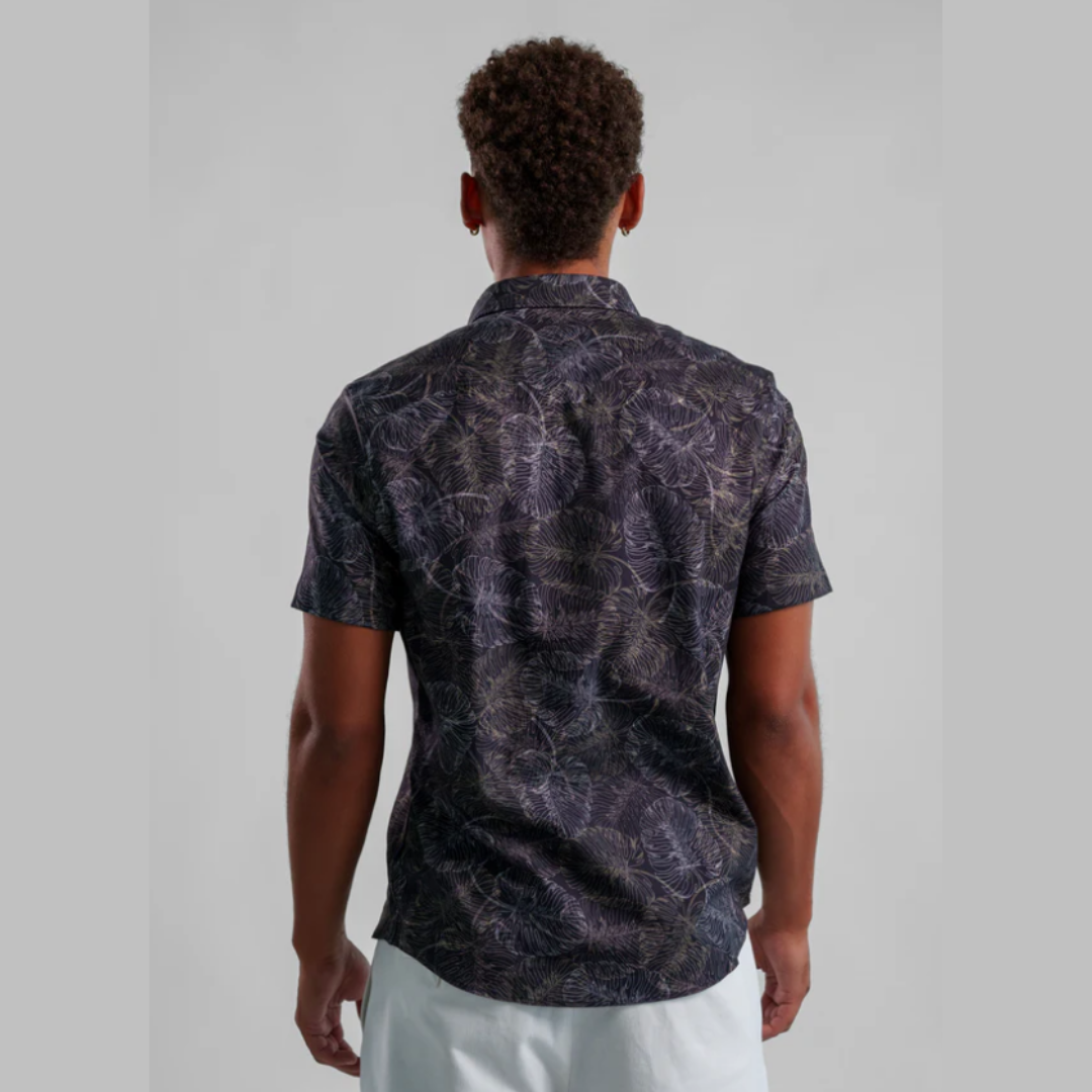 S/S BUTTON UP SHIRT | JUNGLE MONSTERA-Shirt-STONE ROSE-Coriander