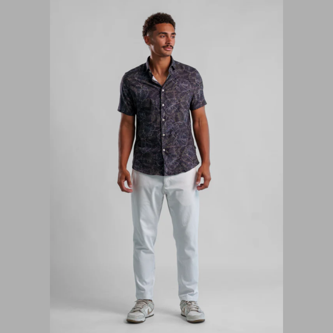 S/S BUTTON UP SHIRT | JUNGLE MONSTERA-Shirt-STONE ROSE-Coriander