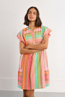 S/S DRESS | TASSEL TRIM-Dress-MOLLY BRACKEN-SMALL-MULTICOLOUR-Coriander