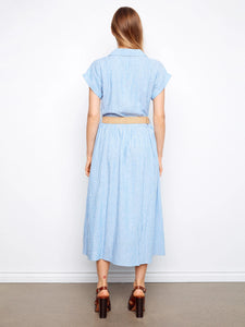 S/S MAXI DRESS | BUTTON UP: BLUE BELL-Dress-CHARLIE B-Coriander